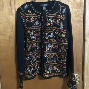 All Points Cardigan Sweater Womens Small Vintage Cottagecore